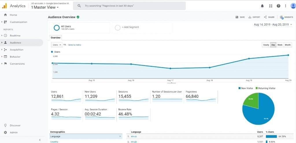 Google Analytics Interface