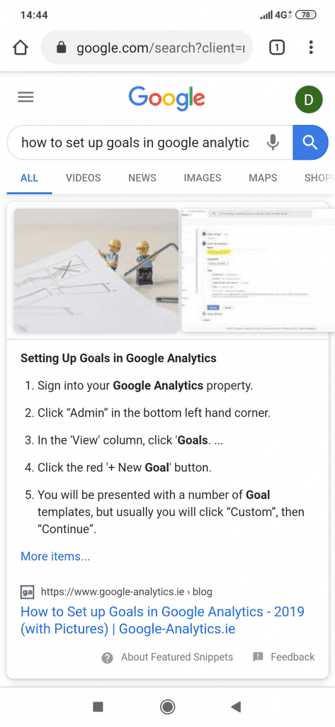 list featured snippet