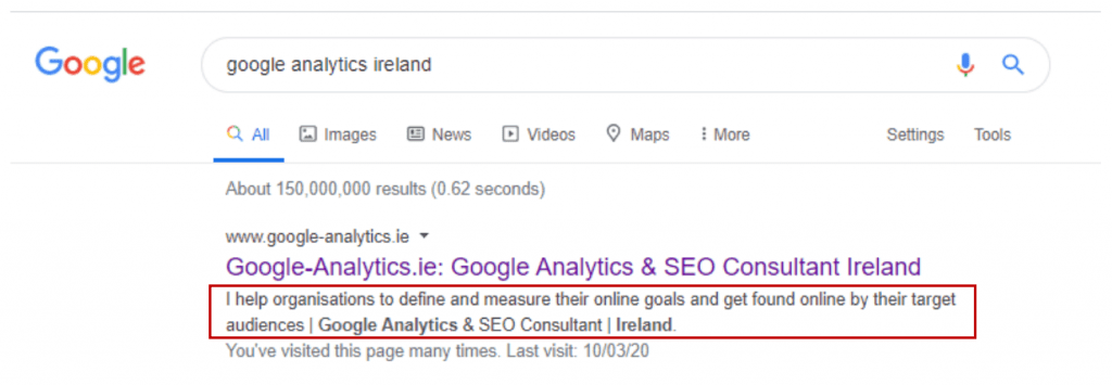 On Page SEO - Meta Descriptions